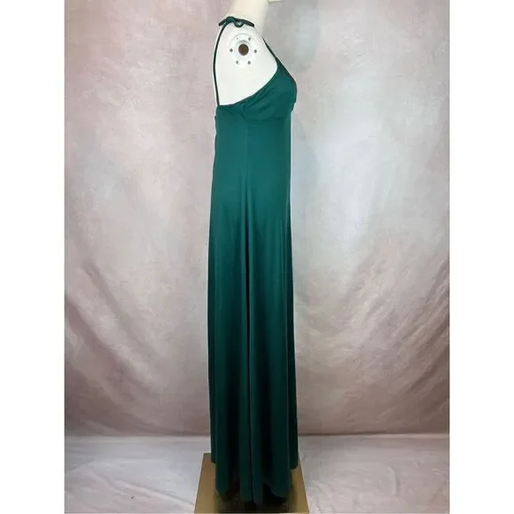 Vintage 1960s 1970s Sax Fifth Evening Gown Dress Emerald Green - Picture 7 of 14